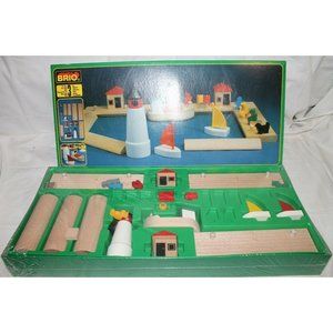 Vintage BRIO New Sealed Wooden Harbor Sea Port Set